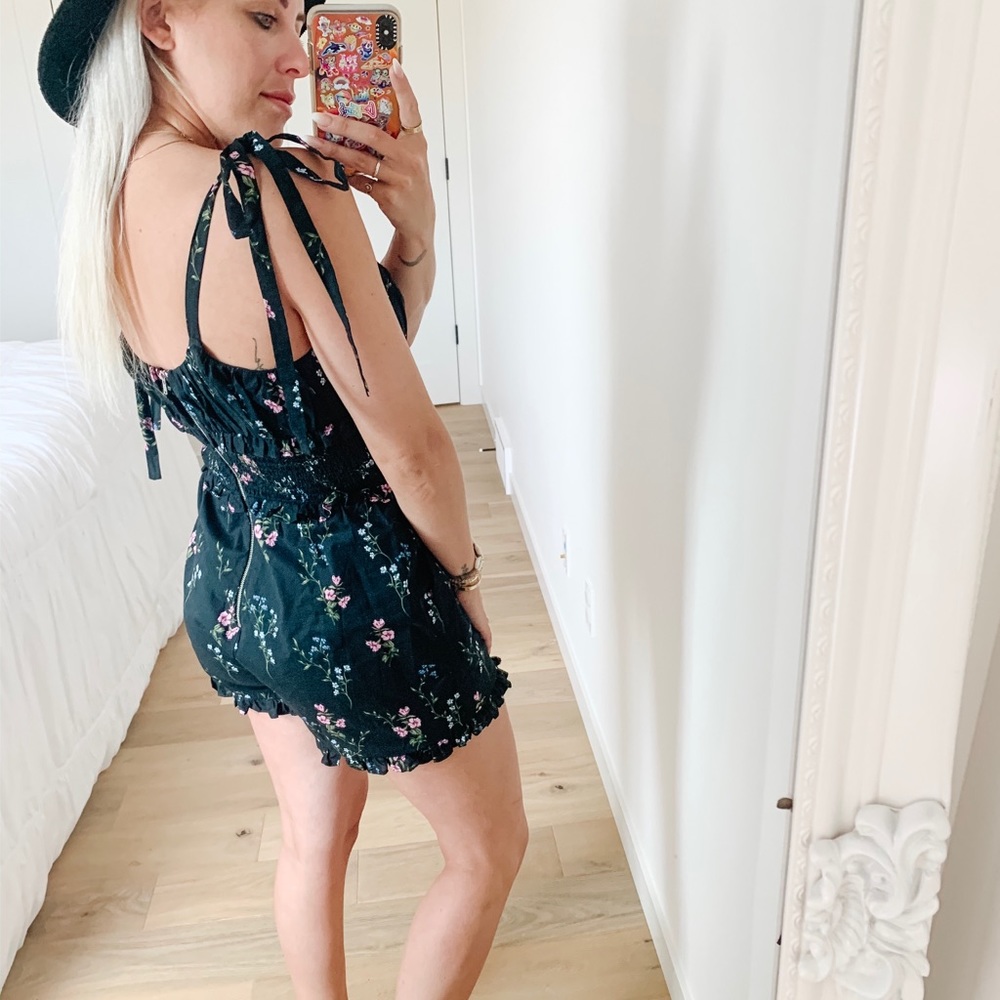 For Love and Lemons black floral romper - Picture 3 of 5